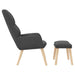 Relaxstoel met voetenbank stof donkergrijs