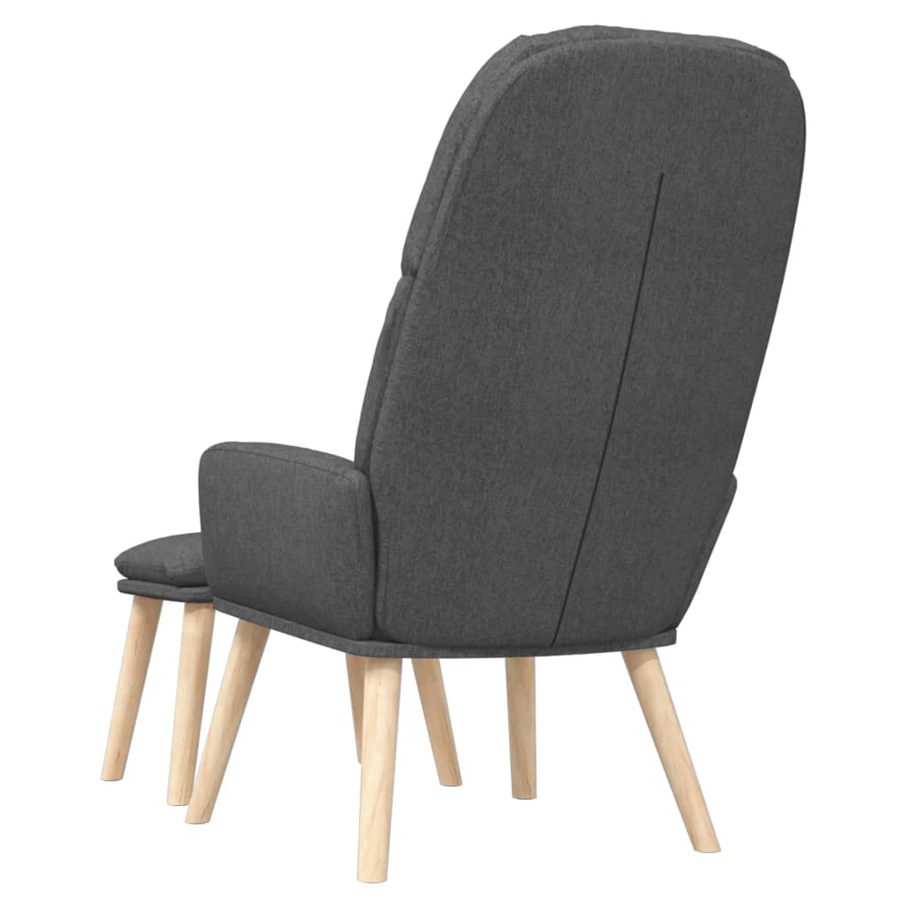 Relaxstoel met voetenbank stof donkergrijs