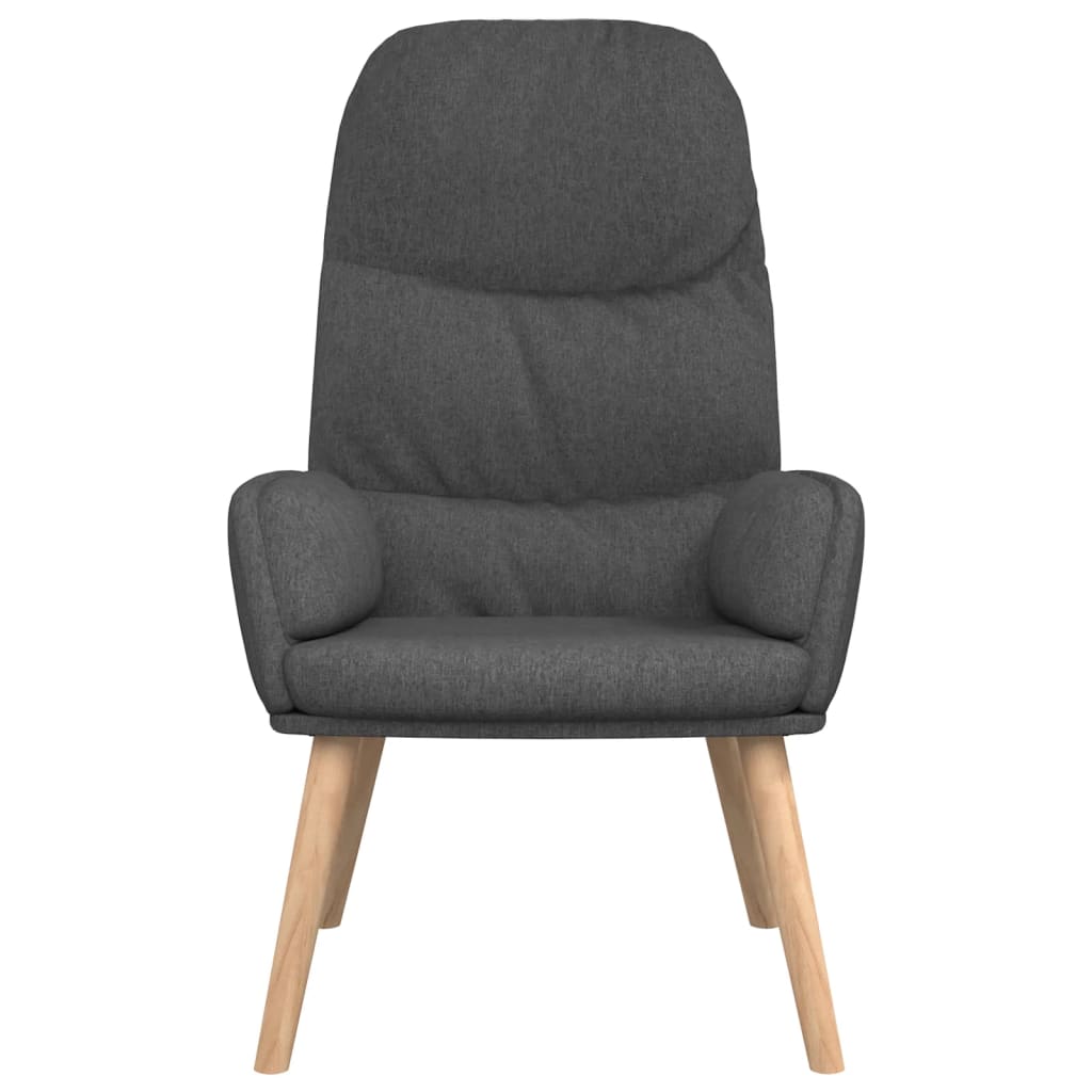 Relaxstoel met voetenbank stof donkergrijs