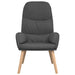Relaxstoel met voetenbank stof donkergrijs