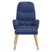 Relaxstoel met voetenbank stof blauw