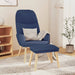 Relaxstoel met voetenbank stof blauw