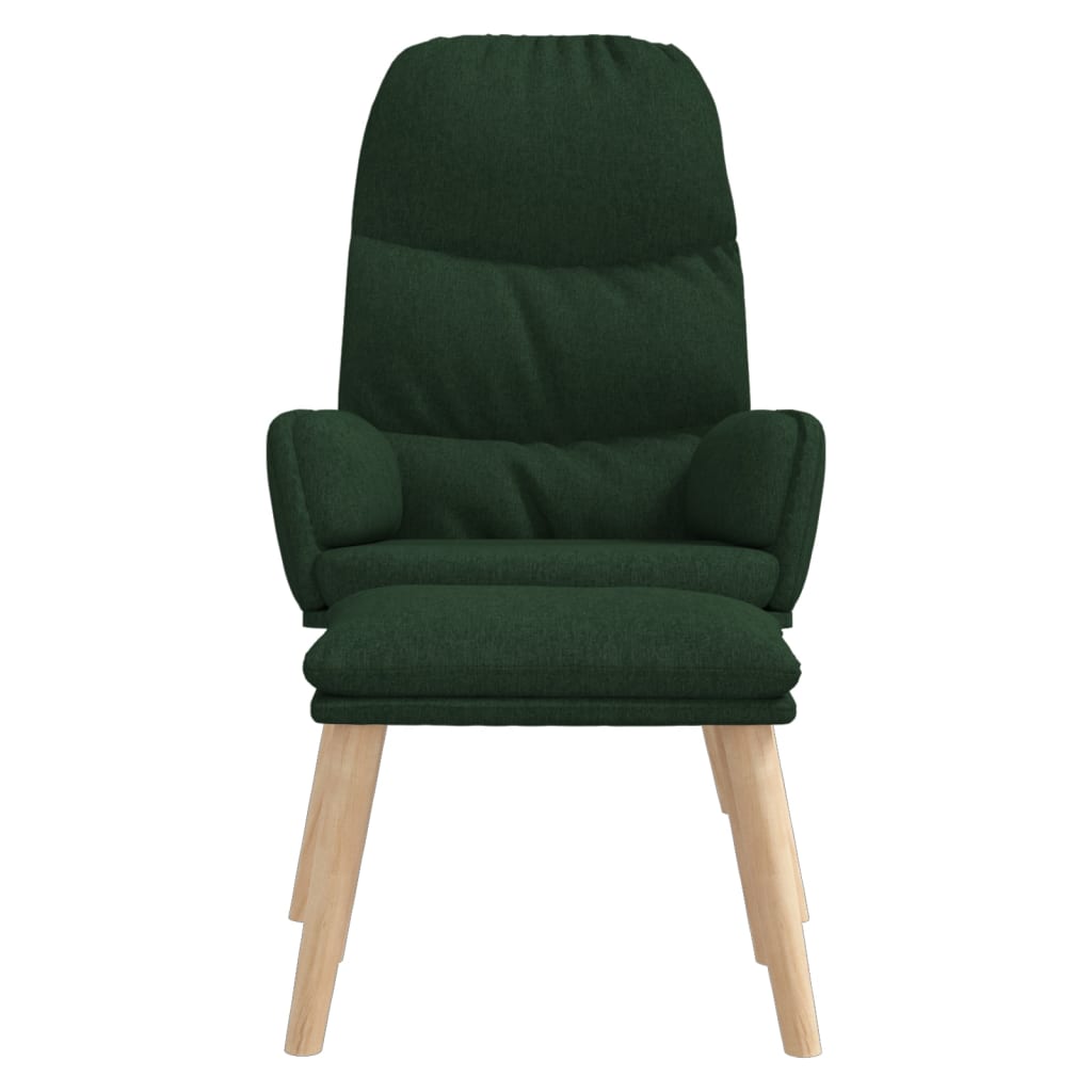 Relaxstoel met voetenbank stof donkergroen