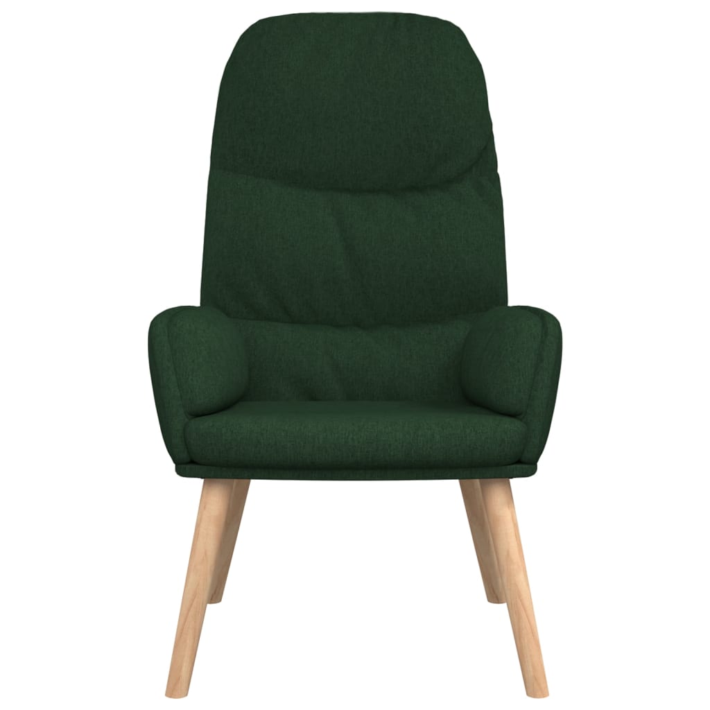 Relaxstoel met voetenbank stof donkergroen