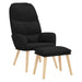 Relaxstoel met voetenbank stof zwart