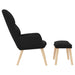 Relaxstoel met voetenbank stof zwart