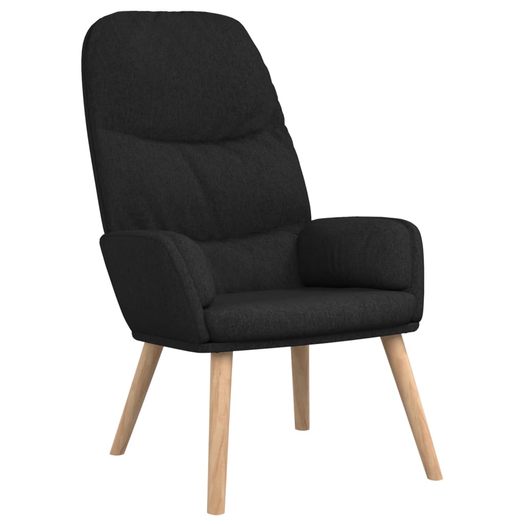 Relaxstoel met voetenbank stof zwart