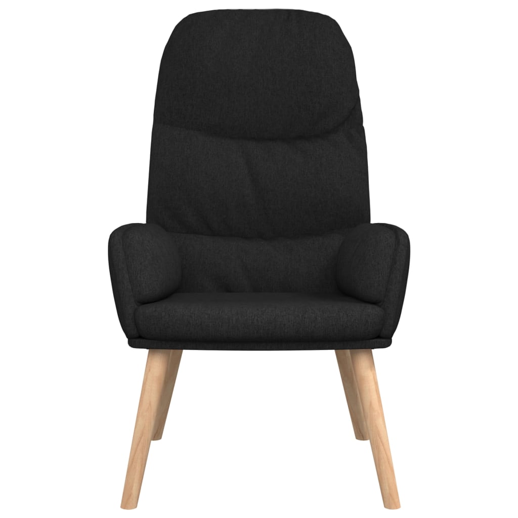 Relaxstoel met voetenbank stof zwart
