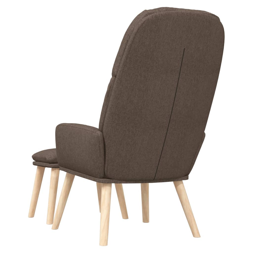 Relaxstoel met voetenbank stof taupe