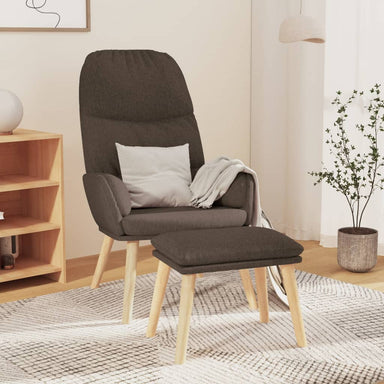 Relaxstoel met voetenbank stof taupe