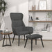 Relaxstoel met voetenbank stof donkergrijs