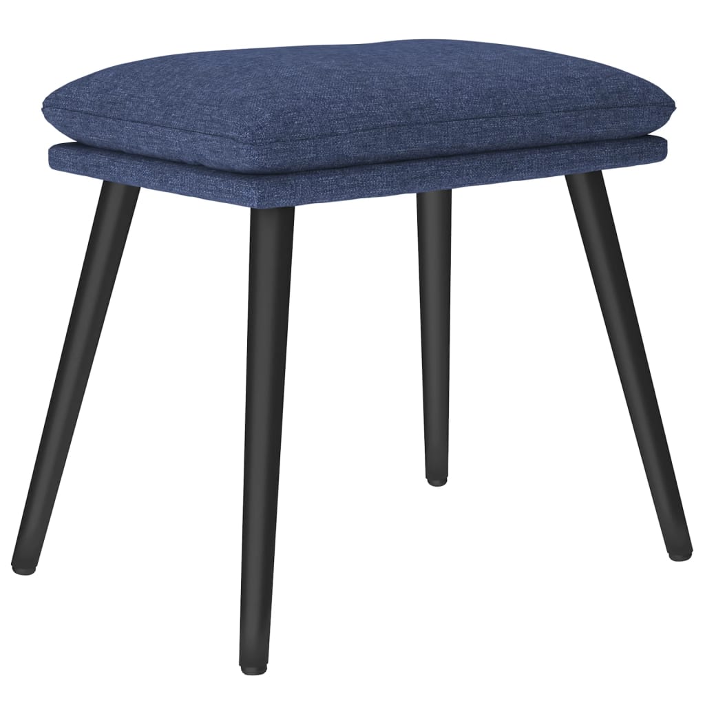 Relaxstoel met voetenbank stof blauw