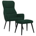 Relaxstoel met voetenbank stof donkergroen