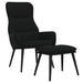 Relaxstoel met voetenbank stof zwart