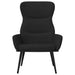 Relaxstoel met voetenbank stof zwart