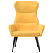 Relaxstoel met voetenbank stof mosterdgeel