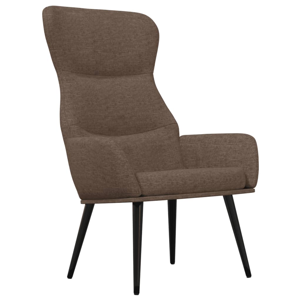 Relaxstoel met voetenbank stof taupe