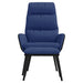 Relaxstoel met voetenbank stof en kunstleer blauw