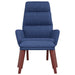 Relaxstoel met voetenbank stof blauw