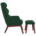 Relaxstoel met voetenbank stof donkergroen
