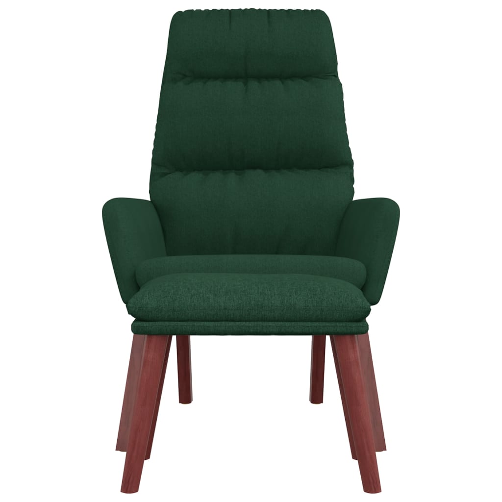 Relaxstoel met voetenbank stof donkergroen