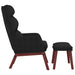 Relaxstoel met voetenbank stof zwart