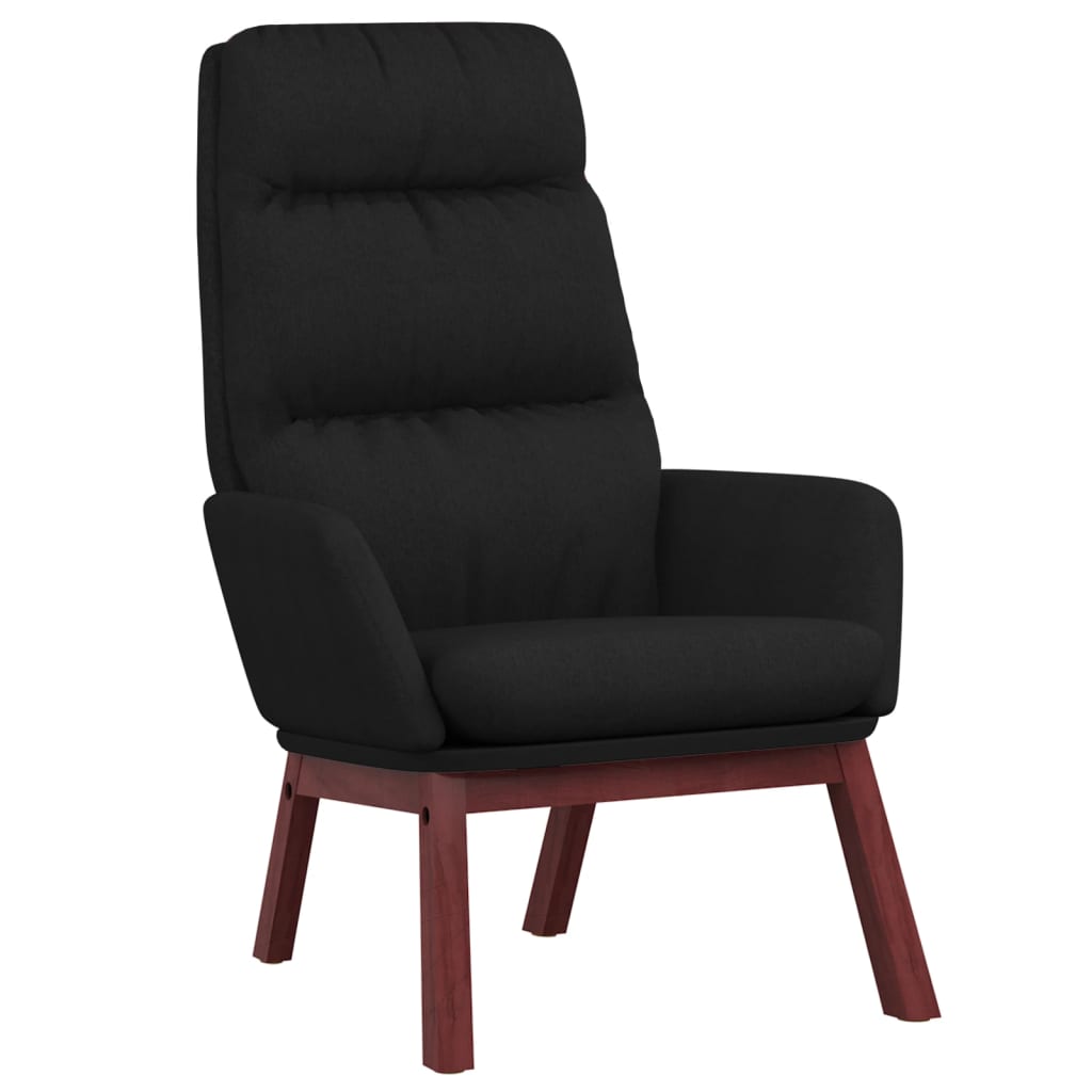 Relaxstoel met voetenbank stof zwart