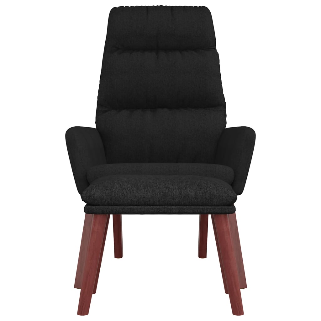 Relaxstoel met voetenbank stof zwart