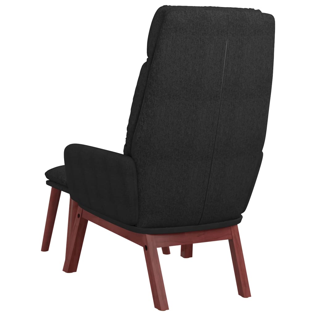 Relaxstoel met voetenbank stof zwart