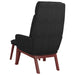 Relaxstoel met voetenbank stof zwart
