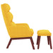 Relaxstoel met voetenbank stof mosterdgeel