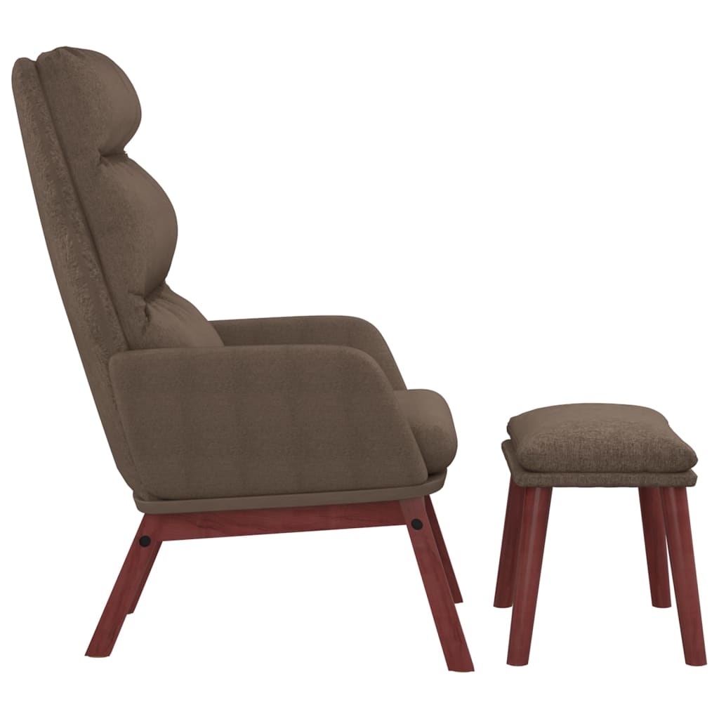 Relaxstoel met voetenbank stof taupe