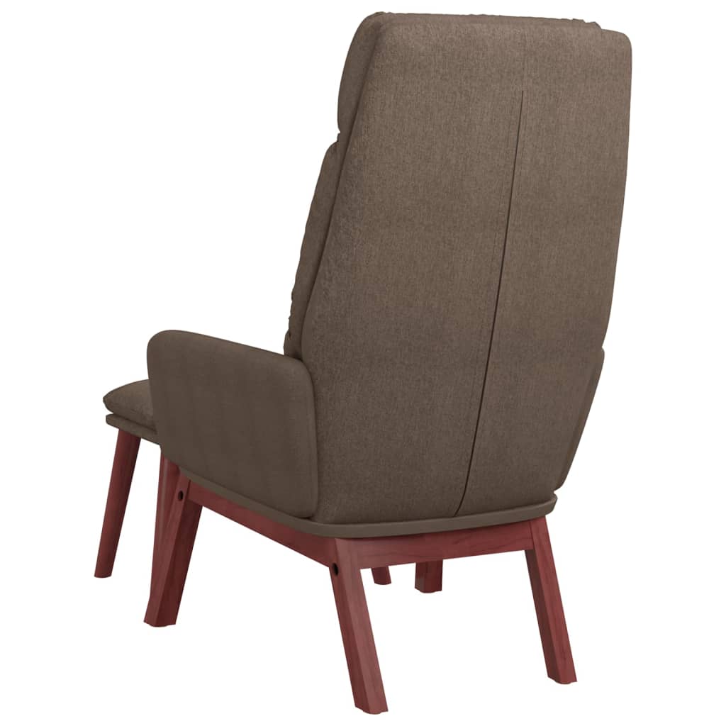 Relaxstoel met voetenbank stof taupe