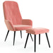 Relaxstoel met voetenbank fluweel roze