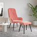Relaxstoel met voetenbank fluweel roze