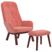 Relaxstoel met voetenbank fluweel roze