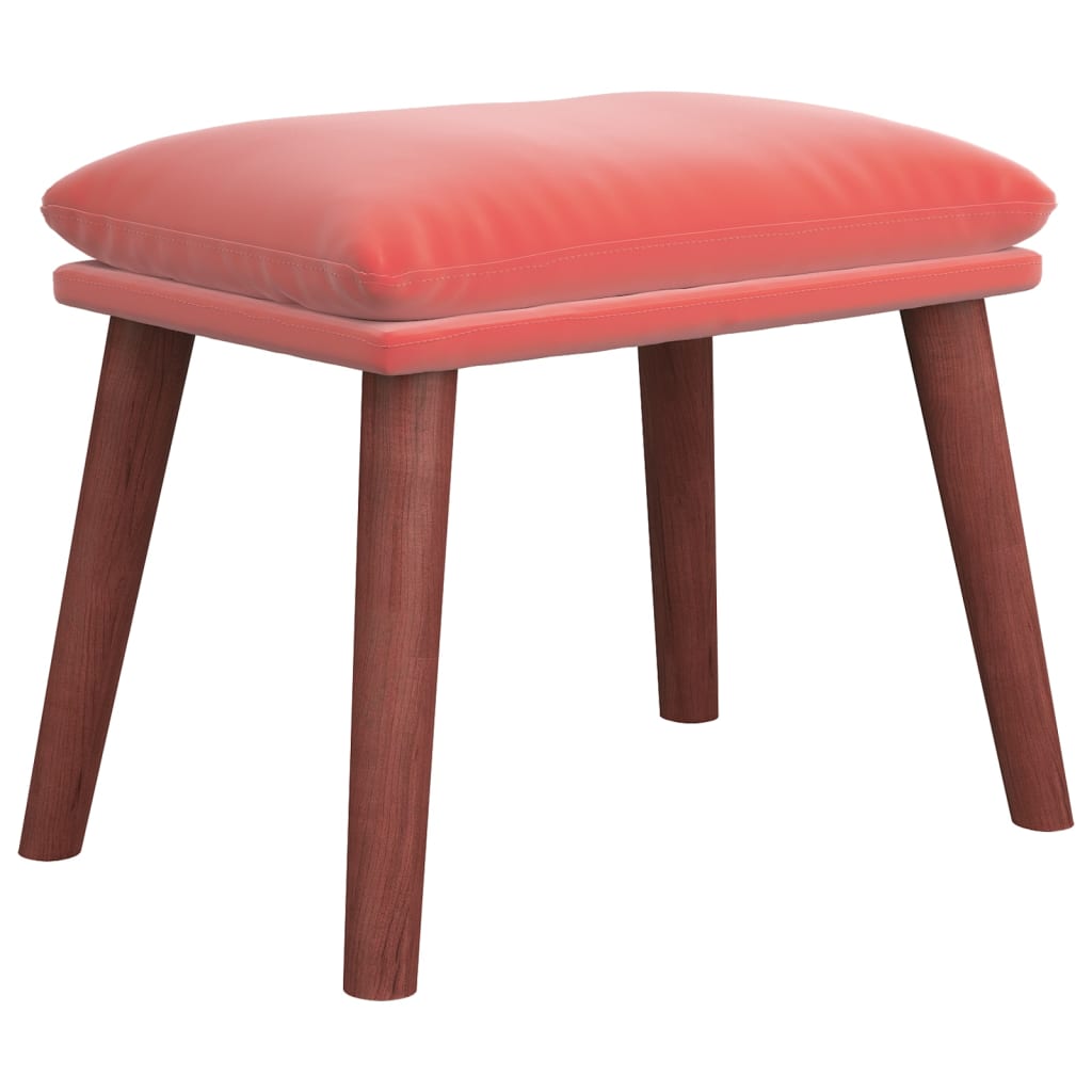 Relaxstoel met voetenbank fluweel roze