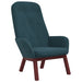 Relaxstoel met voetenbank fluweel blauw
