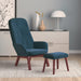 Relaxstoel met voetenbank fluweel blauw