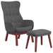 Relaxstoel met voetenbank stof donkergrijs