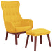 Relaxstoel met voetenbank stof mosterdgeel