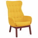Relaxstoel met voetenbank stof mosterdgeel
