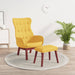 Relaxstoel met voetenbank stof mosterdgeel