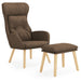 Relaxstoel met voetenbank stof bruin