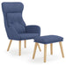 Relaxstoel met voetenbank stof blauw