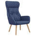 Relaxstoel met voetenbank stof blauw