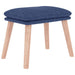 Relaxstoel met voetenbank stof blauw