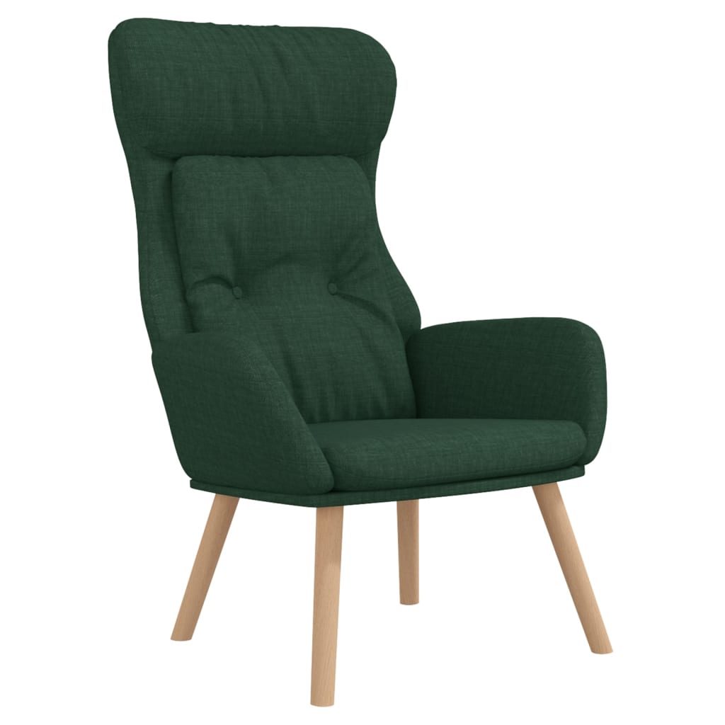 Relaxstoel met voetenbank stof donkergroen