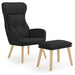 Relaxstoel met voetenbank stof zwart