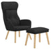 Relaxstoel met voetenbank stof zwart